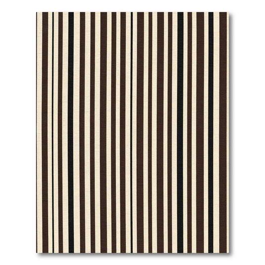Creamy Black Rich Vertical Stripes Rug
