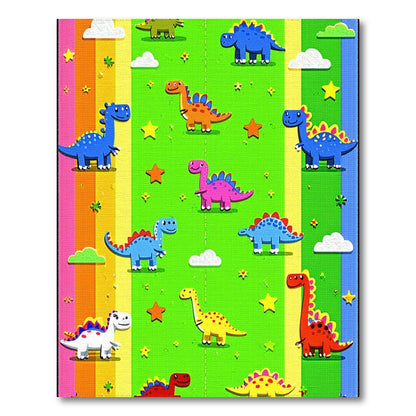 Multi-color and Patterns Colorful Dinosaur Kids Area Rug