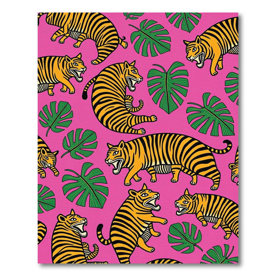 Hot Pink Tiger Leaf Collection Rug