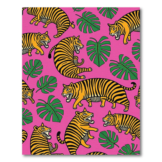 Hot Pink Tiger Leaf Collection Rug