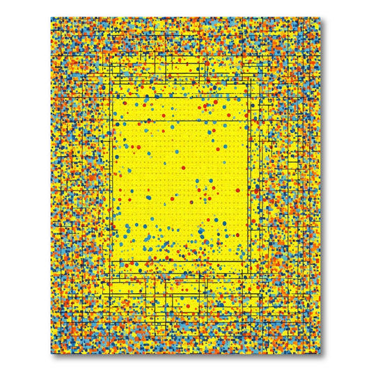 Vibrant Yellow Confetti Grid Rug