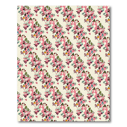 Pink Abstract Floral Whimsical Composition Rug