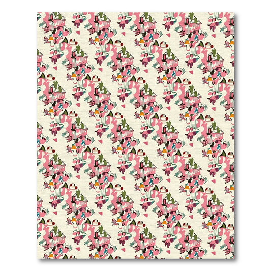Pink Abstract Floral Whimsical Composition Rug
