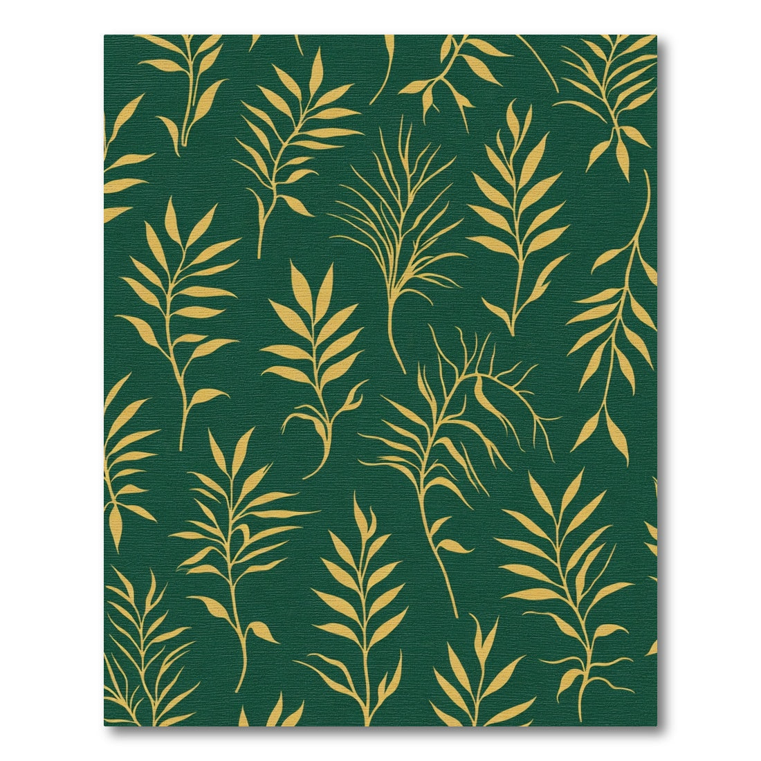 Emerald Green Gold Leaf Branches Rug