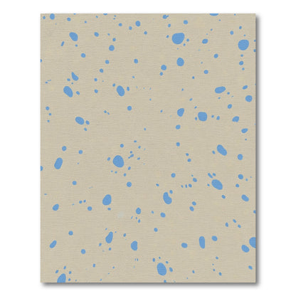 Light Beige Blue Splatter Dot Rug
