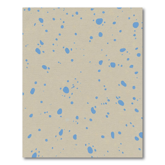 Light Beige Blue Splatter Dot Rug