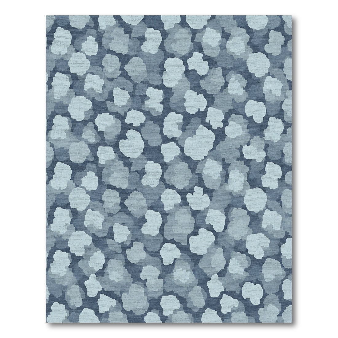 Cool Blue Abstract Cloud Cluster Rug