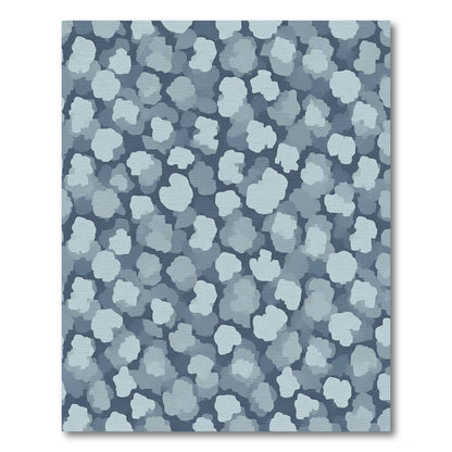 Cool Blue Abstract Cloud Cluster Rug