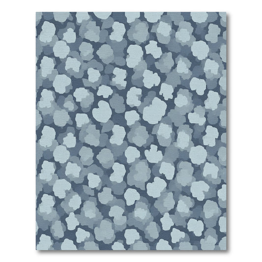 Cool Blue Abstract Cloud Cluster Rug