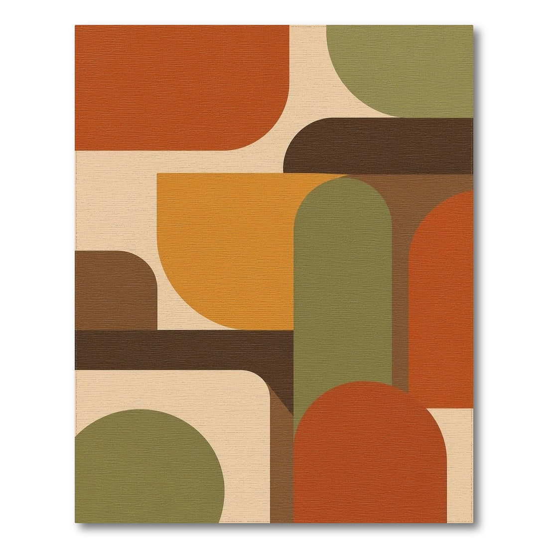 Geometric Modern Area Rug in Warm Orange Tones