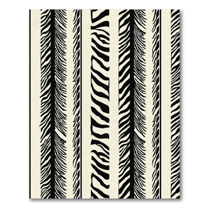 Bold Black Zebra Stripe Vertical Rug
