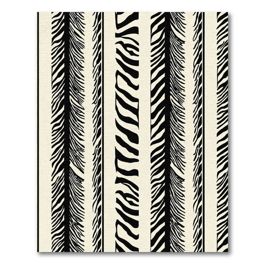 Bold Black Zebra Stripe Vertical Rug