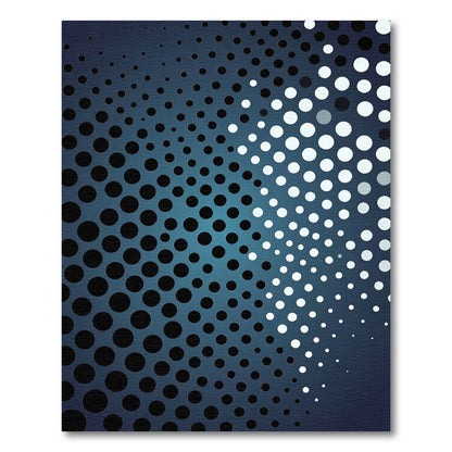 Deep Blue Gradient Dotted Halftone Rug