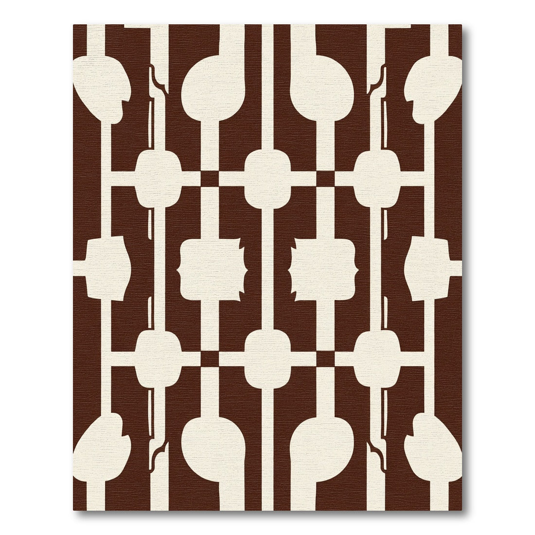Cream and Brown Geometric Lattice Rug