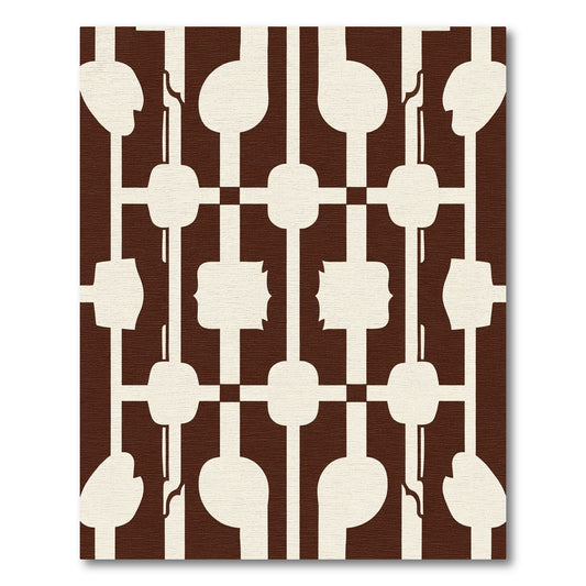 Cream and Brown Geometric Lattice Rug