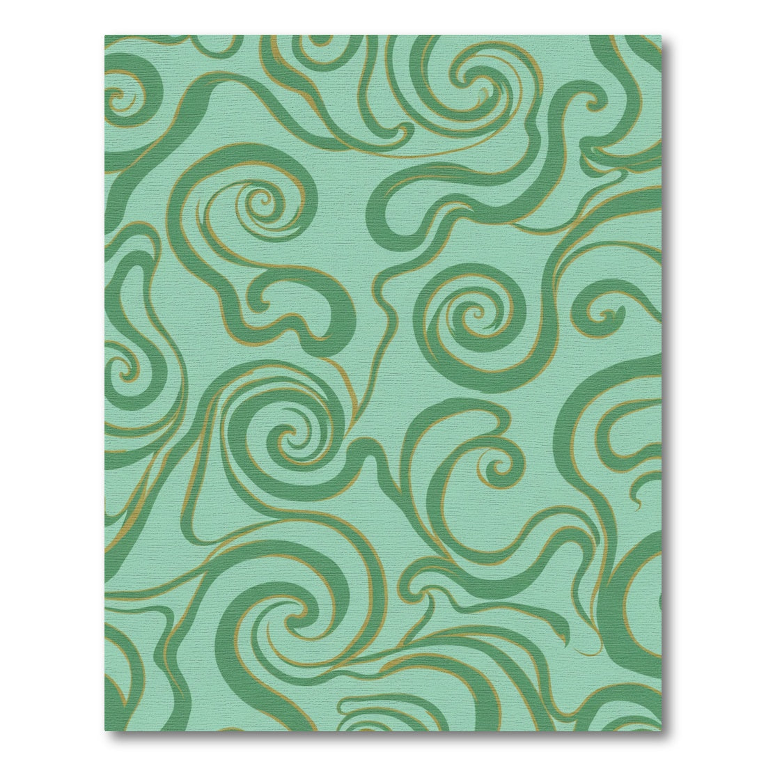 Aqua Green Swirl Flow Rug