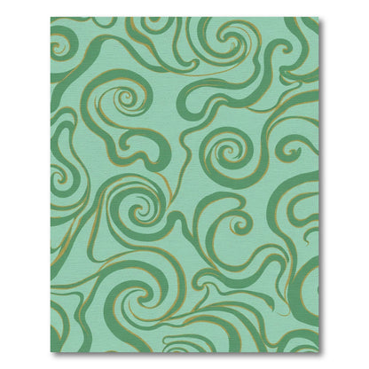 Aqua Green Swirl Flow Rug