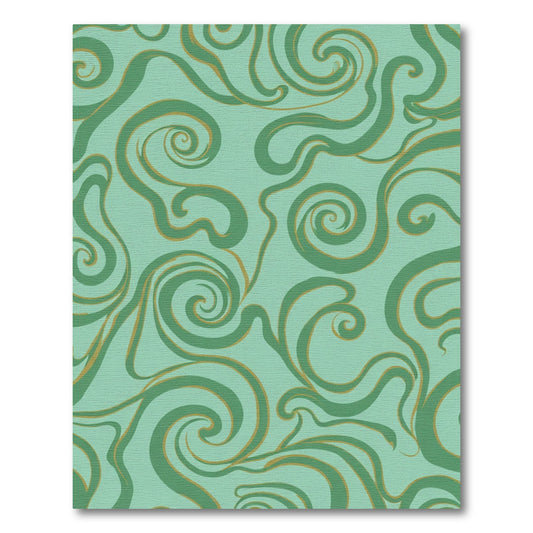 Aqua Green Swirl Flow Rug