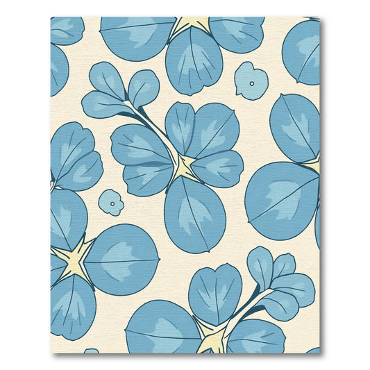 Powdery Blue Floral Cluster Rug