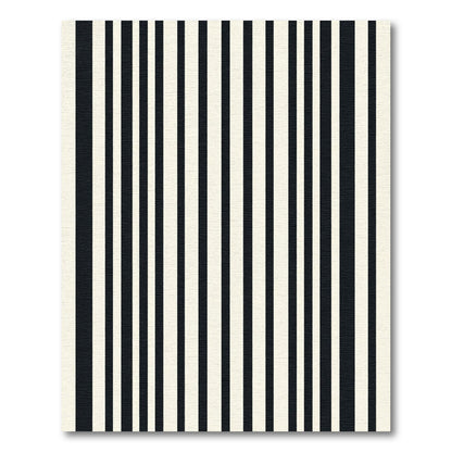 Contrasting Black Cream Vertical Lines Rug