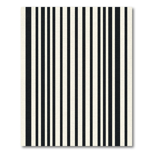 Contrasting Black Cream Vertical Lines Rug
