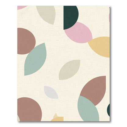 Retro Pastel Geometric Petal Collage Rug