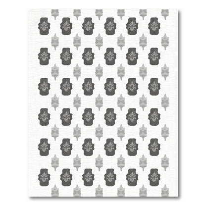 Monochromatic Dark Gray Geometric Pattern Rug