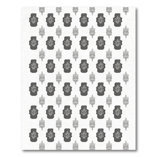 Monochromatic Dark Gray Geometric Pattern Rug