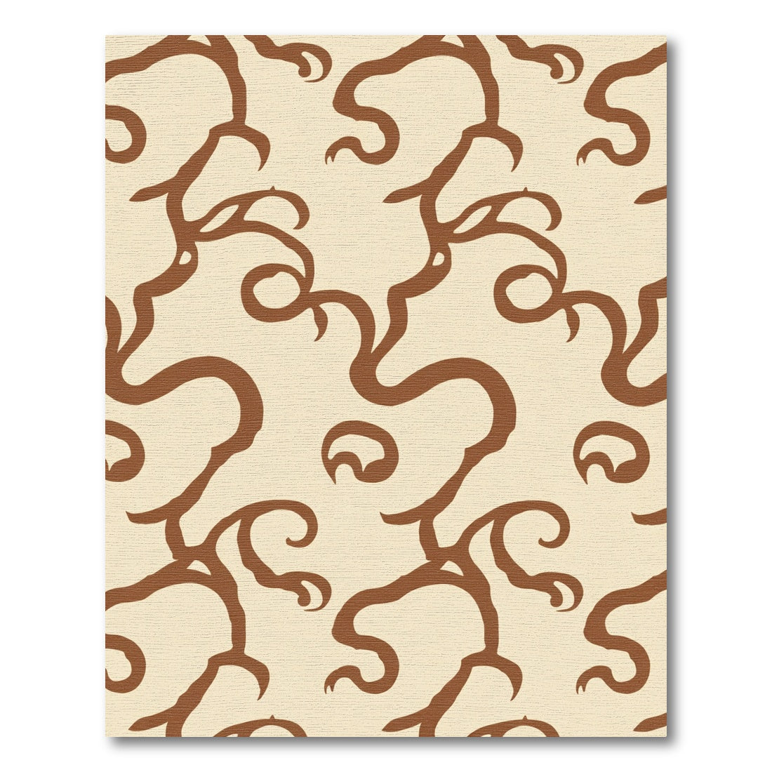 Creamy Brown Intertwined Vine Rug