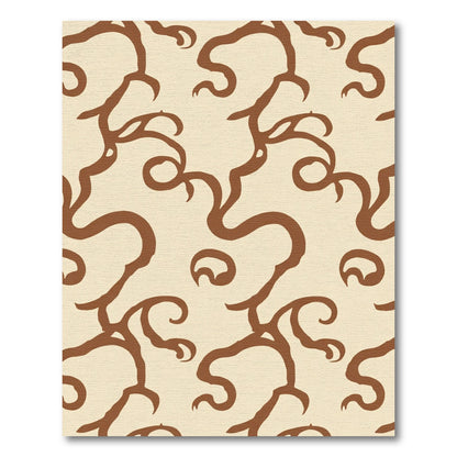 Creamy Brown Intertwined Vine Rug