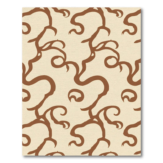 Creamy Brown Intertwined Vine Rug