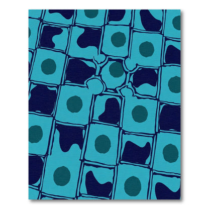 Teal Abstract Organic Grid Rug