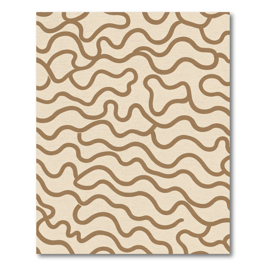Beige Wavy Abstract Line Rug