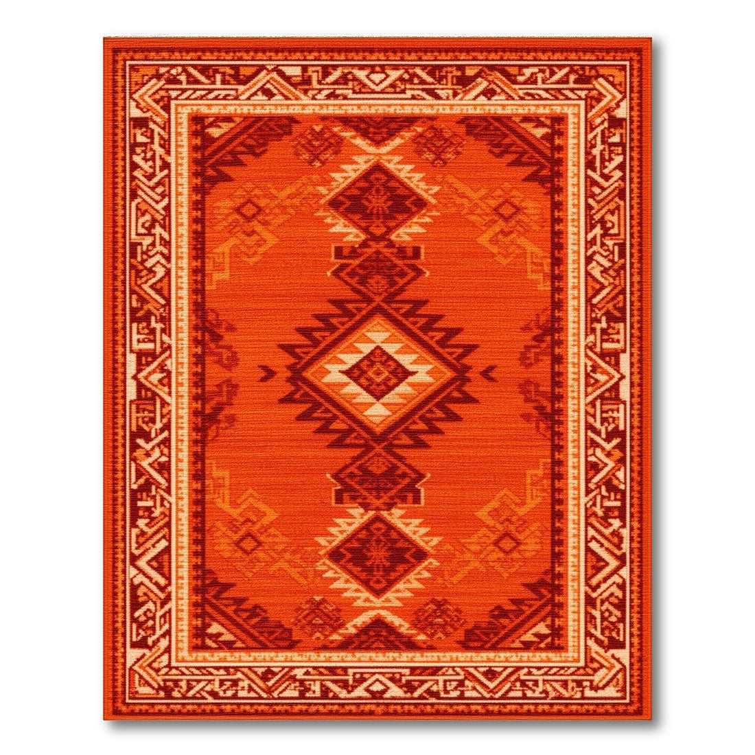 Bold Red Southwestern Area Rug
