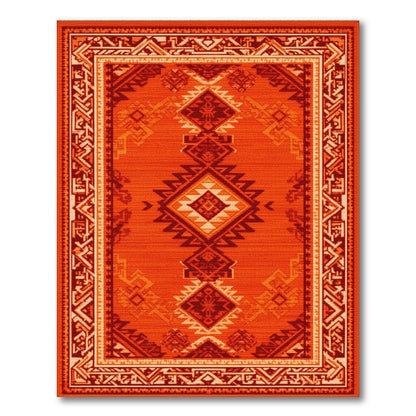 Bold Red Southwestern Area Rug