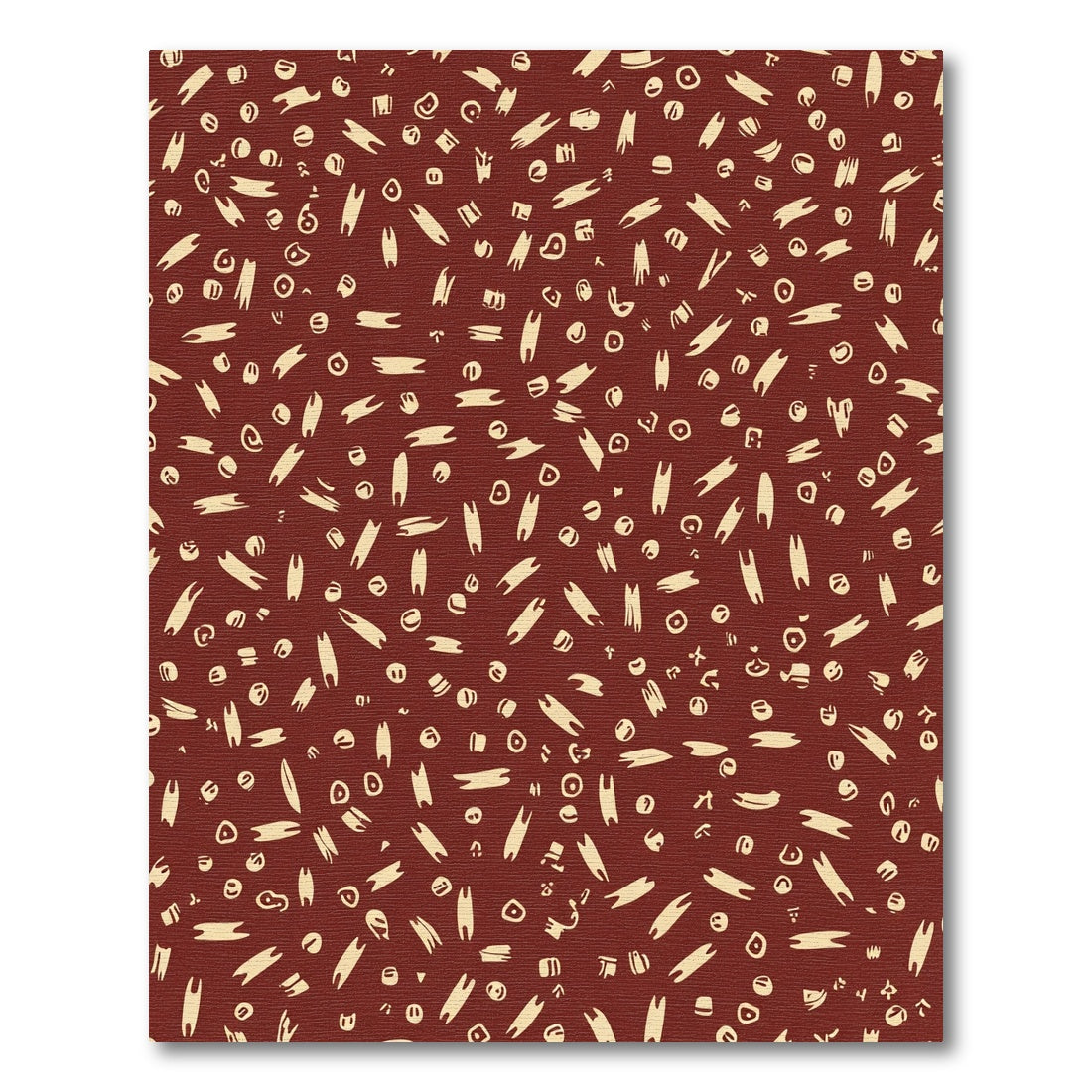 Crimson Cream Scatter Shapes Throw Rug