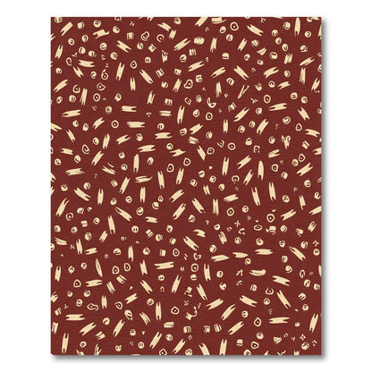 Crimson Cream Scatter Shapes Throw Rug