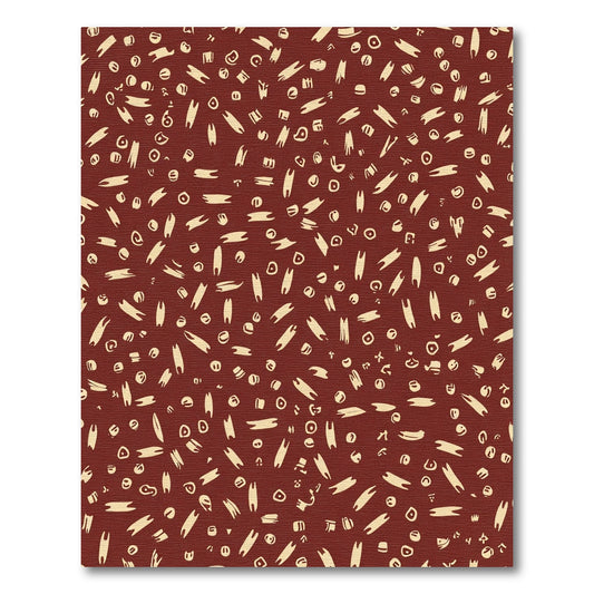 Crimson Cream Scatter Shapes Throw Rug
