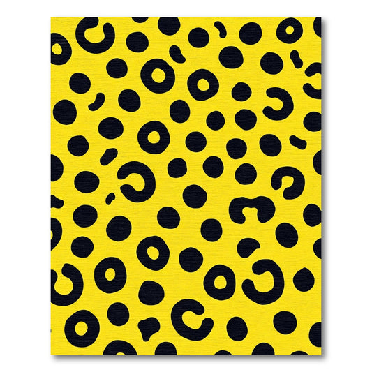 Vivid Yellow Black Spotty Scatter Rug