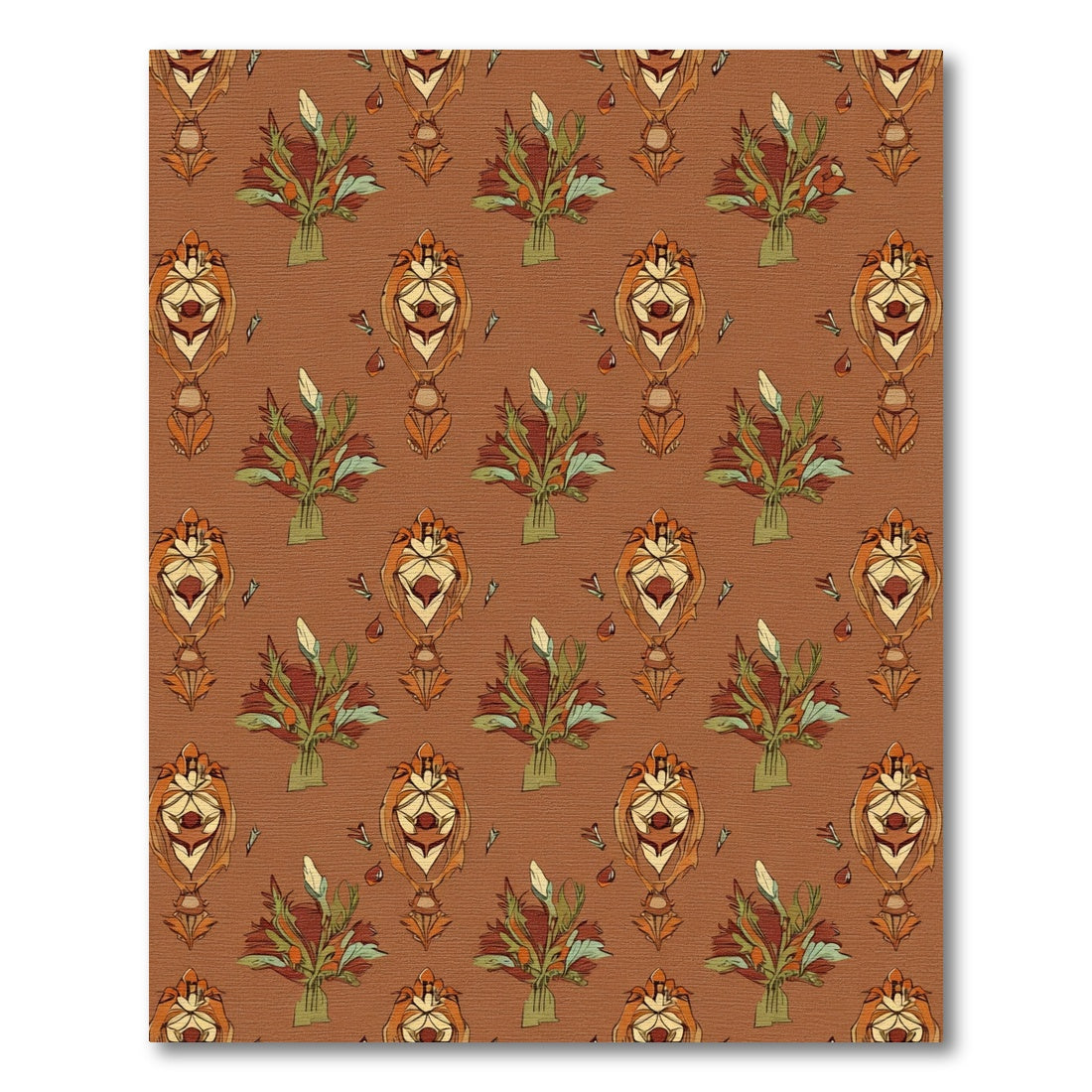 Earthy Autumnal Bouquet Emblem Rug