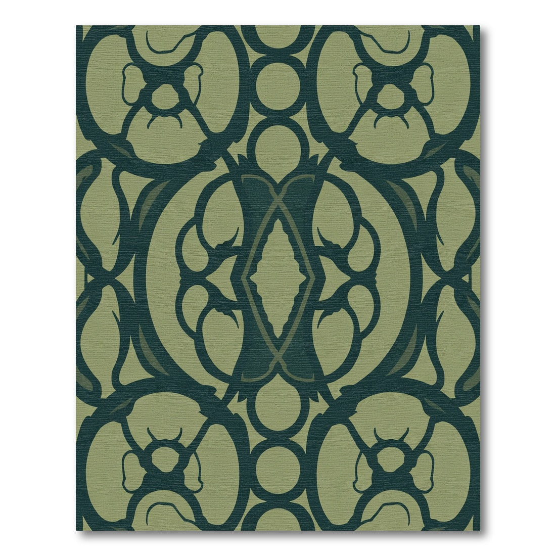 Dark Teal Arch Floral Medallion Rug
