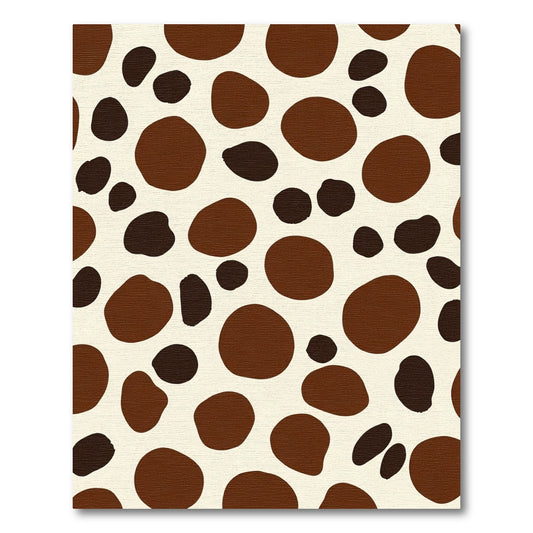 Brown Cream Spotted Irregular Circles Rug