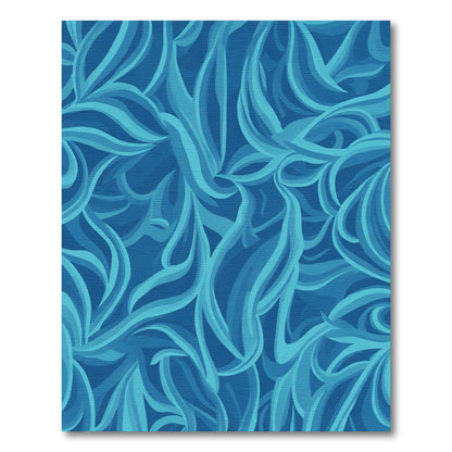 Ocean Blue Wavy Swirl Rug