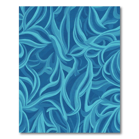 Ocean Blue Wavy Swirl Rug