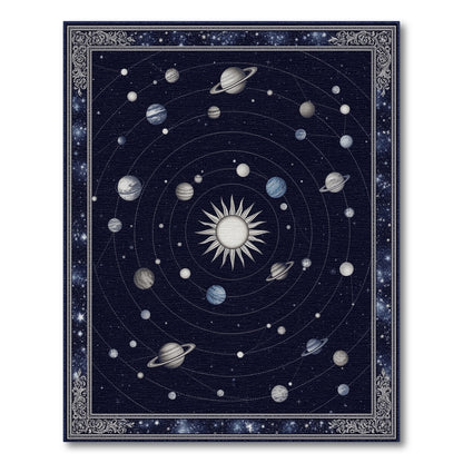 Celestial Solar System Navy Area Rug