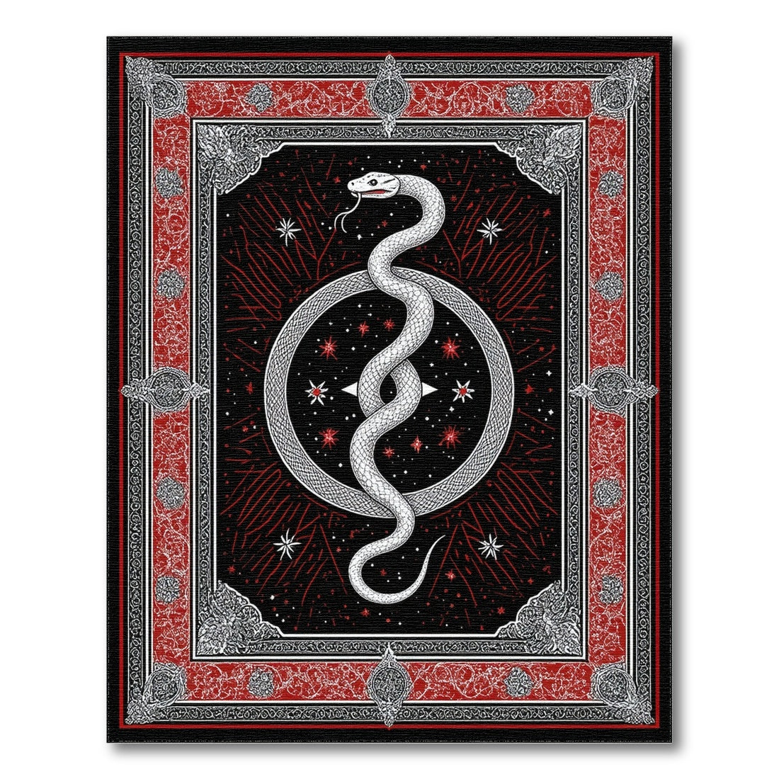 Mystic Serpent Black White Area Rug