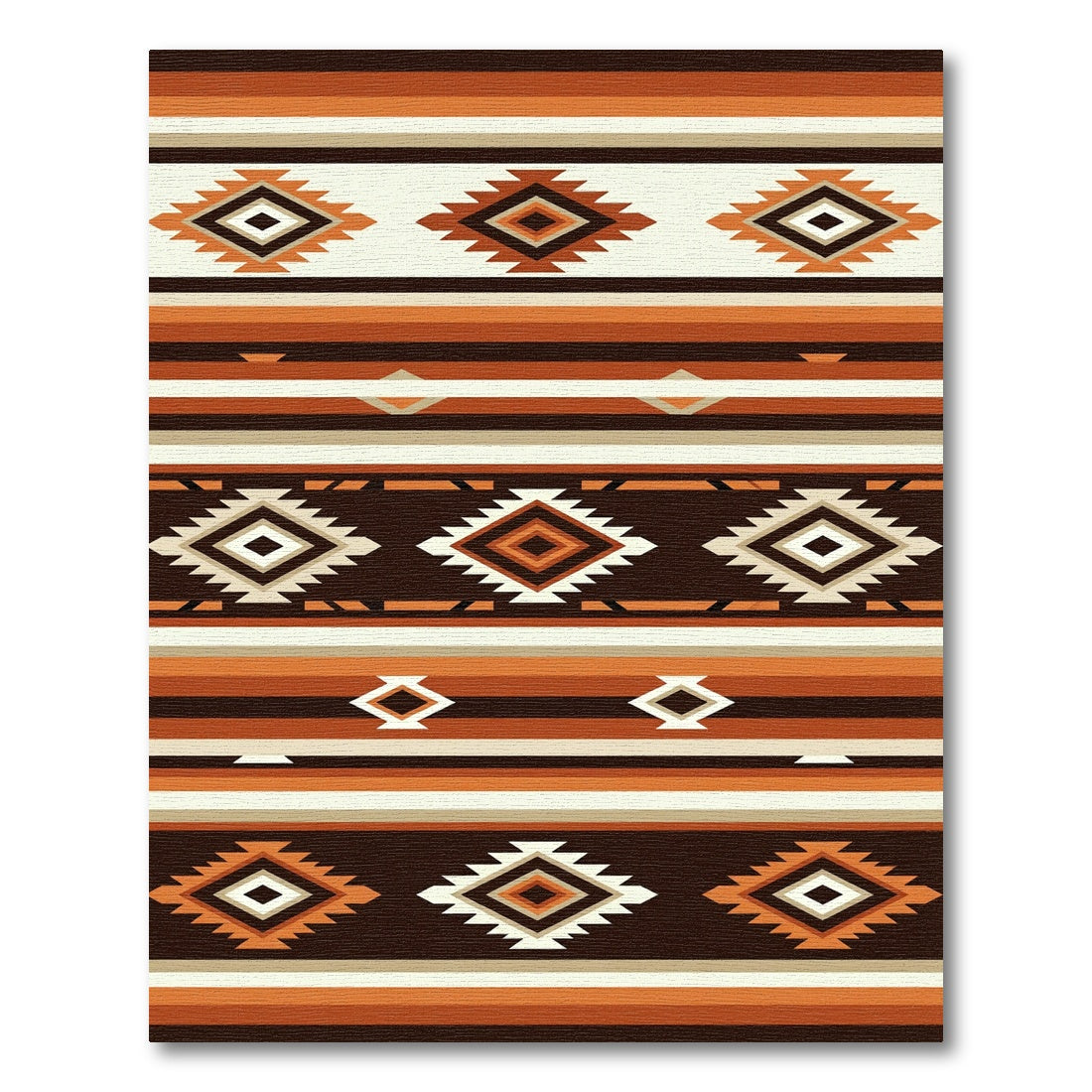 Earth Tone Tribal Diamond Stripes Rug