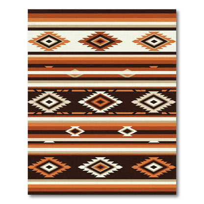 Earth Tone Tribal Diamond Stripes Rug