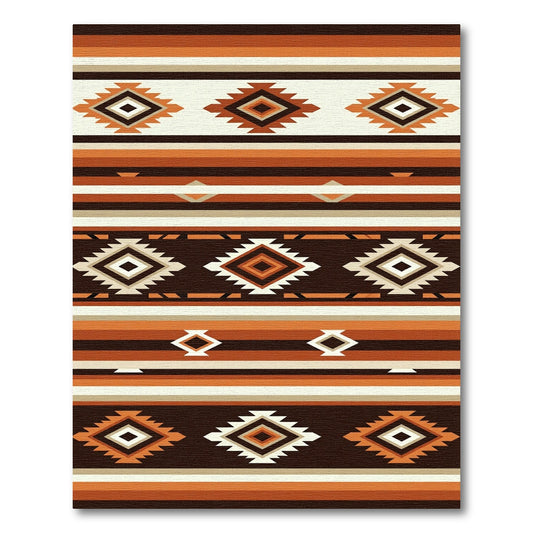 Earth Tone Tribal Diamond Stripes Rug