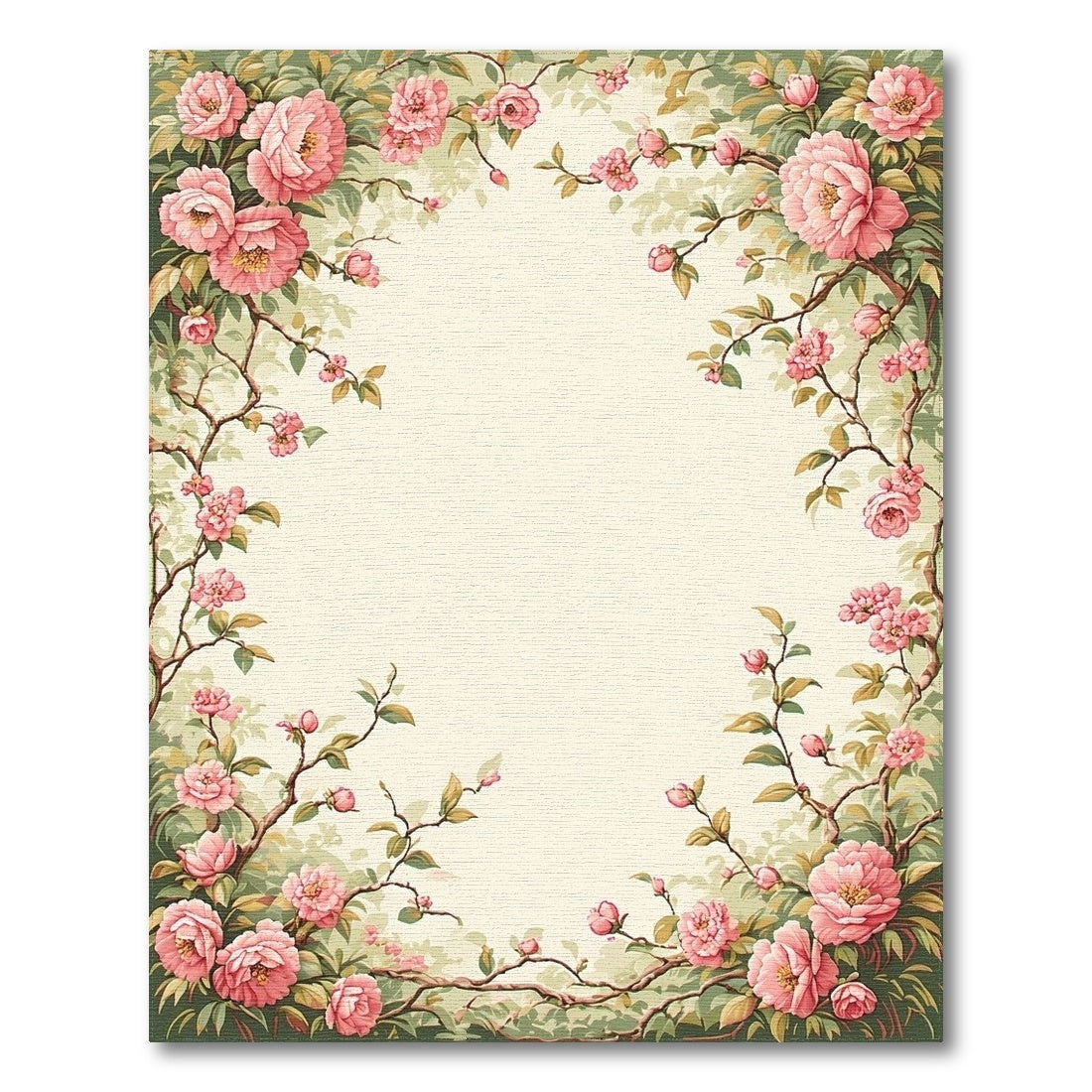 Pink Floral Vintage Washable Area Rug